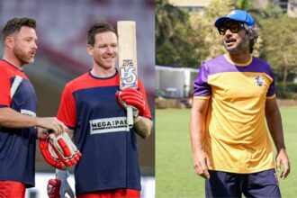 SLM vs ENGM International Masters League T20 live cricket score: Sangakkara, Morgan in action