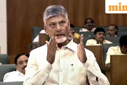Andhra Pradesh Chief Minister N Chandrababu Naidu speaks on the first day of the Monsoon session of the state Legislative Assembly, at Velagapudi of Guntur district, Andhra Pradesh, Thursday, Sept. 18, 2025.