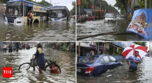Kolkata flooded: Pandals submerged, streets underwater, cars stranded - videos show havoc