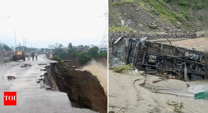 Roads blocked, vehicles swept away: Cloudburst in Himachal, Uttarakhand; heavy rains trigger floods, landslides