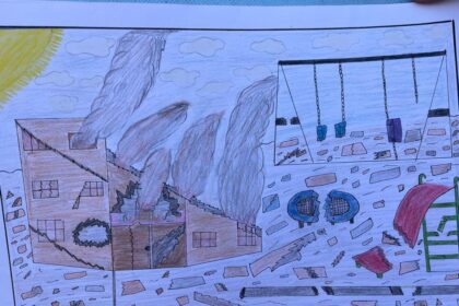 Children’s drawings of futures shattered by two years of war in Gaza