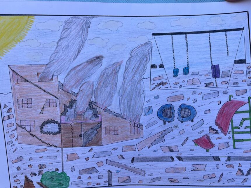 Children’s drawings of futures shattered by two years of war in Gaza