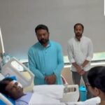 West Bengal Chief Minister Mamata Banerjee met BJP MP Khagen Murmu at a hospital in Siliguri.