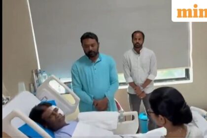 West Bengal Chief Minister Mamata Banerjee met BJP MP Khagen Murmu at a hospital in Siliguri.