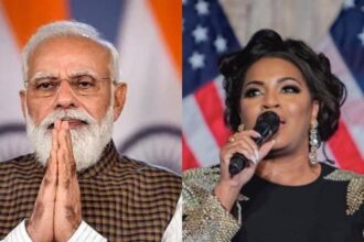 US singer Mary Millben and PM Modi.