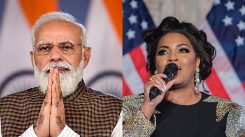 US singer Mary Millben and PM Modi.