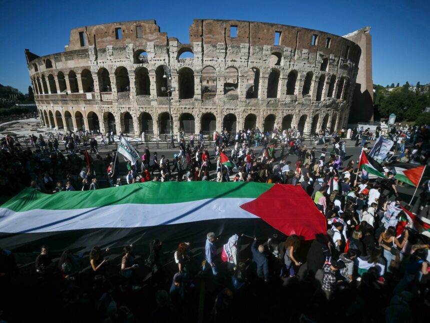 Hundreds of thousands turn out at pro-Palestine marches across Europe
