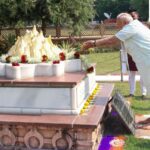 Nagpur: Prime Minister Narendra Modi pays tribute to RSS founder KB Hedgewar at his memorial, in Nagpur, Sunday, March 30, 2025.
