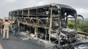 Private bus catches fire in Andhra Pradesh’s Kurnool, 12 killed: Police
