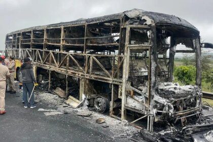 Private bus catches fire in Andhra Pradesh’s Kurnool, 12 killed: Police