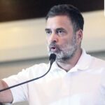Leader of Opposition in Lok Sabha and Congress leader Rahul Gandhi addressing during inauguration of