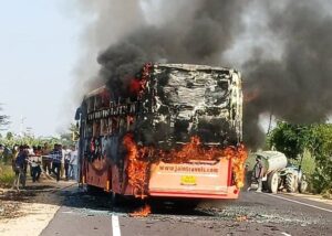 At least 20 killed as bus catches fire on Jaisalmer-Jodhpur highway