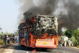 At least 20 killed as bus catches fire on Jaisalmer-Jodhpur highway