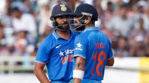When did Rohit and Kohli last play an international match for India under a different captain?