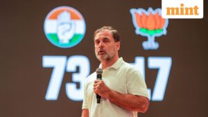 LoP in the Lok Sabha and Congress leader Rahul Gandhi addresses a press conference