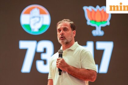 LoP in the Lok Sabha and Congress leader Rahul Gandhi addresses a press conference