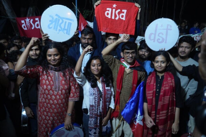Left Unity reclaims JNUSU central panel, wipes out ABVP’s sole seat