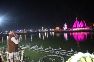 PM Modi hoists saffron flag atop Ram temple, marks construction completion on demolished Babri Masjid site