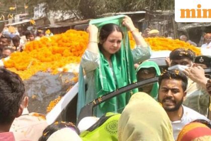 Rohini Acharya during a road show (Photo by / Hindustan Times)