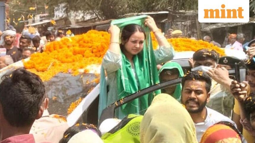 Rohini Acharya during a road show (Photo by / Hindustan Times)