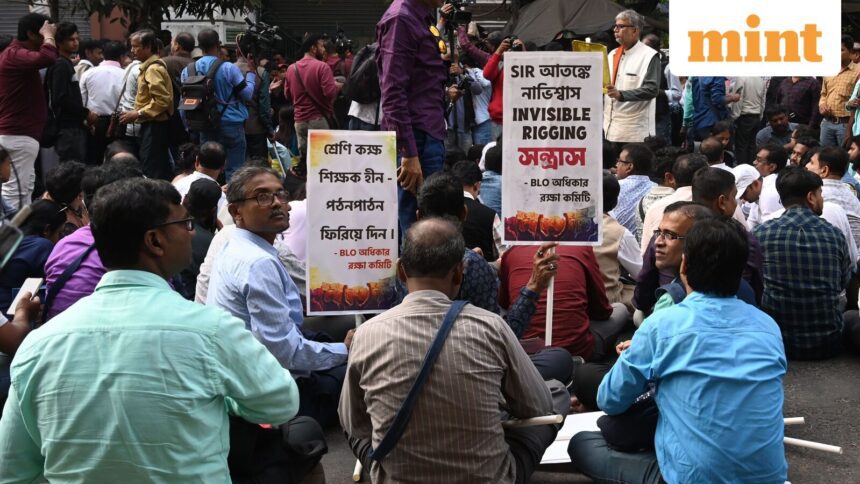 Booth Level Officers and teachers march to Election Commission Office to protest against SIR in Kolkata