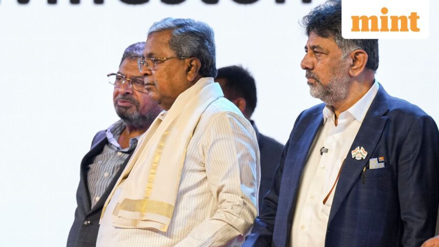 Bengaluru: Karnataka Chief Minister Siddaramaiah and Deputy Chief Minister D.K. Shivakumar. (PTI Photo/Shailendra Bhojak)