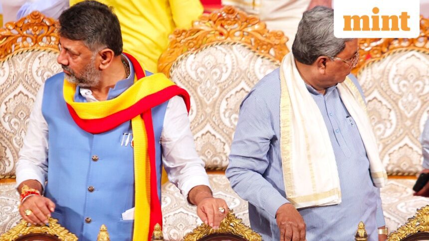 Bengaluru: Karnataka Chief Minister Siddaramaiah, right, and Deputy CM DK Shivakumar. (PTI Photo)