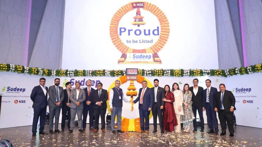 Sudeep Pharma shares end 30% above ₹593-IPO price after stellar listing