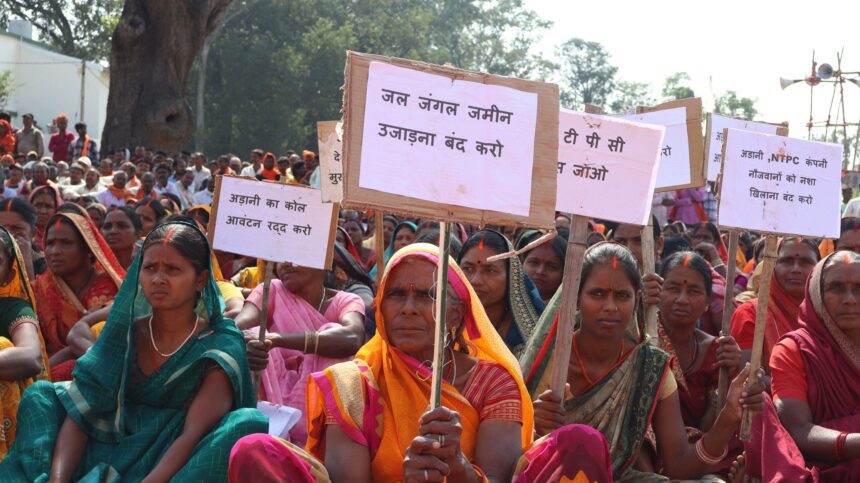 Thousands gather in Jharkhand’s Hazaribagh to protest against Adani’s coal project, call them East India Company of Free India