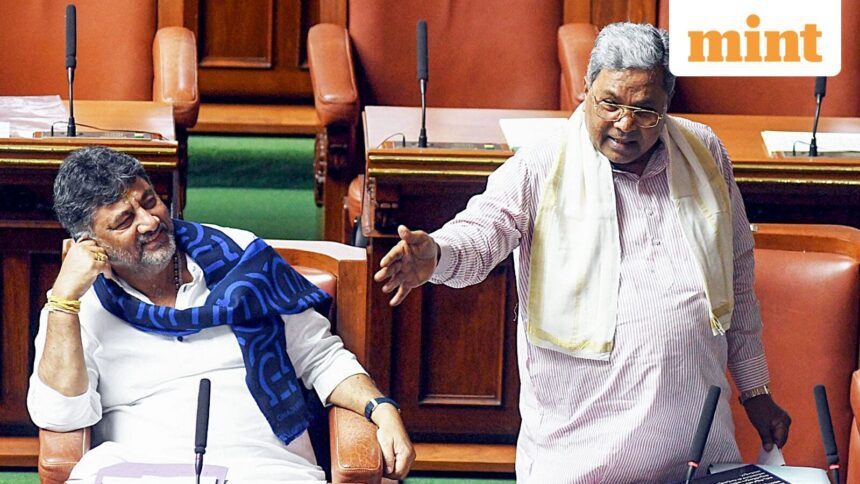 DyCM DK Shivakumar has repeatedly mirrored CM Siddaramaiah’s take on the speculations on leadership change and routinely denied them, except for his cryptic statements. (ANI)