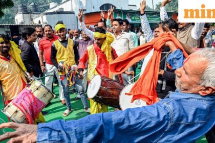Workers and supporters celebrate JD(U) win in Bihar assembly elections