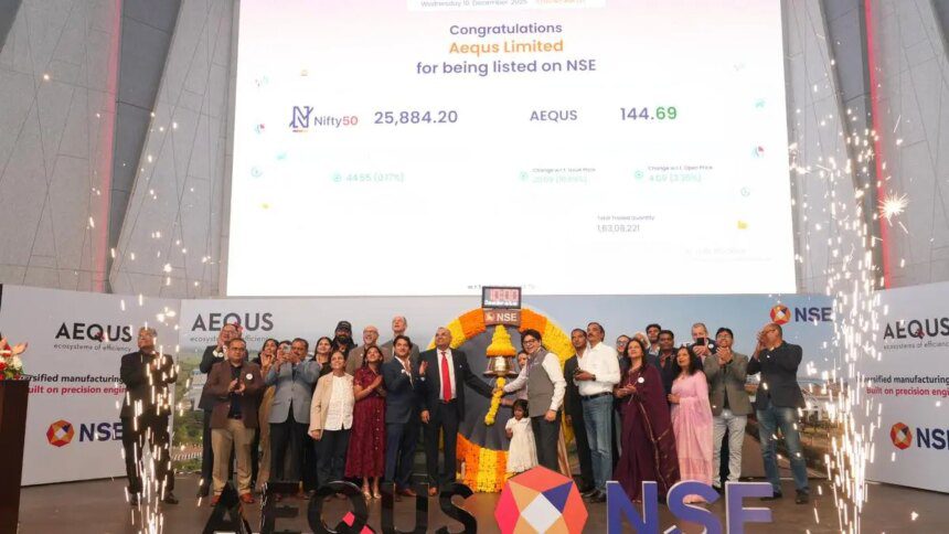 Aequs lists at 13% premium on NSE, BSE, shares jump further after decent debut