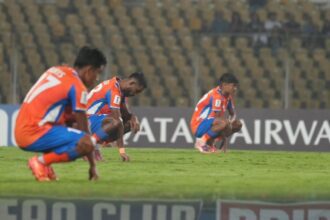 FC Goa players pause play during ACL 2 to highlight ISL's uncertainty