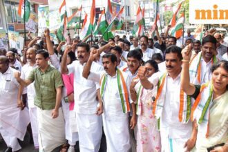 Kerala Election Results 2025: UDF leaders, including Hibi Eden, celebrate after the alliance