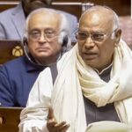 New Delhi: Congress President Mallikarjun Kharge speaks during the first day of the Winter Session of Parliament, in New Delhi, Monday, Dec. 1, 2025. (Sansad TV via PTI Photo)