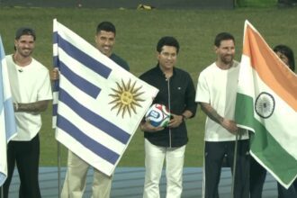 Lionel Messi holds India's flag as Day 2 of GOAT tour ends at Wankhede, footballer to meet PM Modi