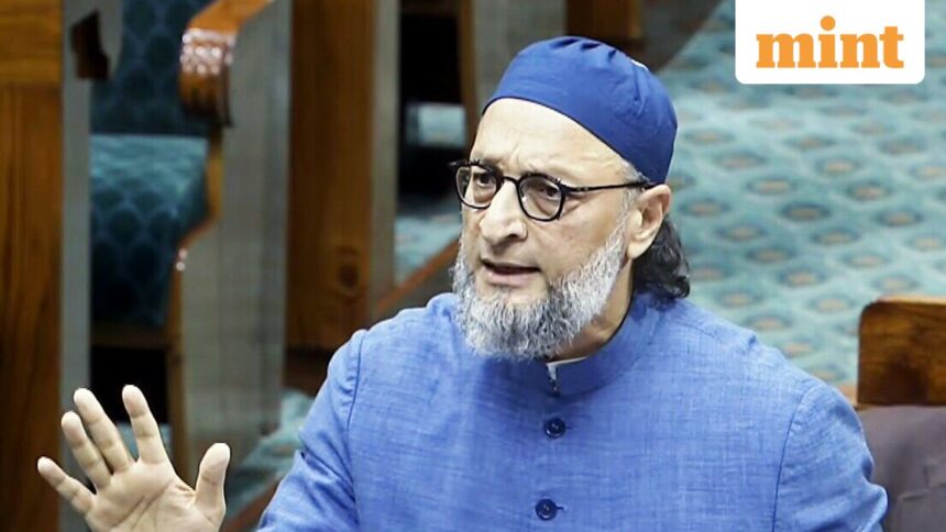 New Delhi, Dec 08 (ANI): AIMIM MP Asaduddin Owaisi speaks in Lok Sabha during the winter session of Parliament, in New Delhi on Monday. (Sansad TV/ANI Video Grab)