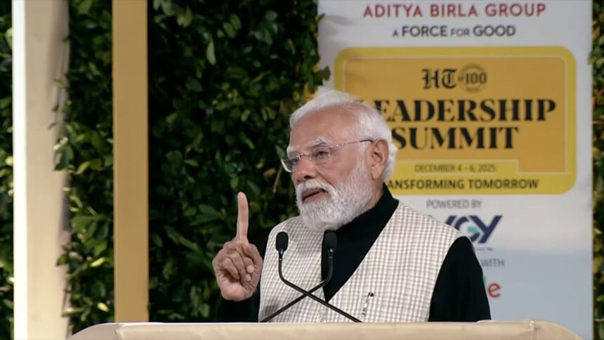 PM Modi hails India's economic growth story, slams colonial mindset at HTLS 2025 - key takeaways