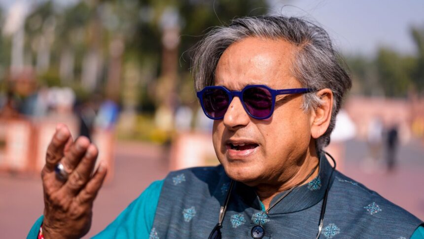 New Delhi: Congress MP Shashi Tharoor during  Parliament