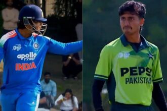 Vaibhav Suryavanshi engages in heated exchange with Ali Raza, shows his boot after dismissal: Watch