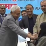 Video shows CM Nitish Kumar removing woman’s hijab in public, RJD asks if he has become “100% sanghi”?