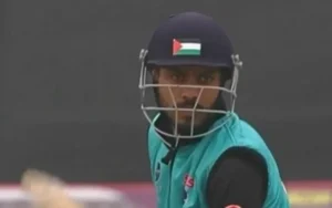 Kashmiri cricketer faces police enquiry after wearing Palestinian flag on helmet during match