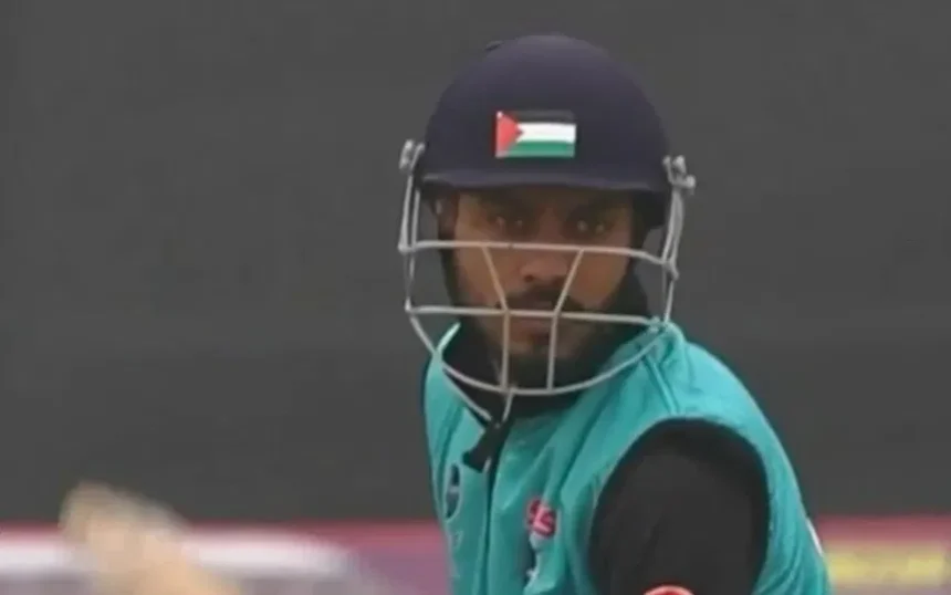 Kashmiri cricketer faces police enquiry after wearing Palestinian flag on helmet during match