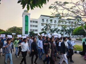 “Attack on public education”: MANUU students protest Telangana govt plan to resume 50 acres of university land