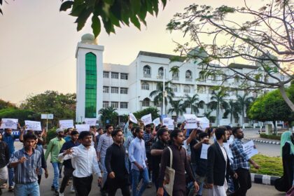 “Attack on public education”: MANUU students protest Telangana govt plan to resume 50 acres of university land