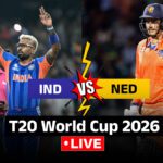 IND vs NED T20 World Cup 2026 Cricket Score LIVE: India aim to make light work of Dutch in Ahmedabad