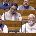Prime Minister Narendra Modi, Union Ministers Rajnath Singh, Piyush Goyal Kiren Rijiju and Pralhad Joshi and other members amid voting on the women