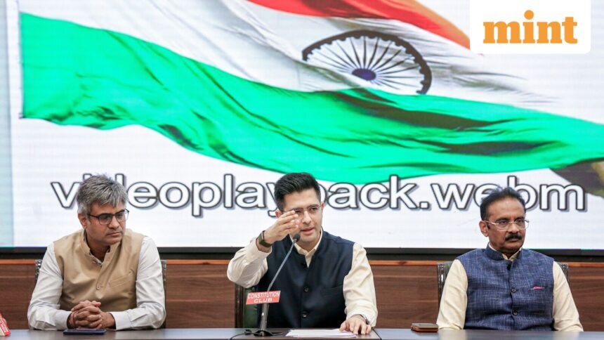 Raghav Chadha news Live Updates: Rajya Sabha MPs Chadha, Sandeep Pathak, Ashok Mittal join BJP