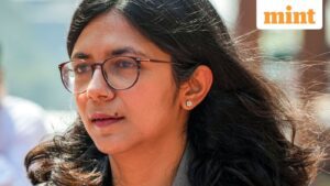 In a massive jolt to the Aam Aadmi Party, seven of its Rajya Sabha MPs, including Raghav Chadha, Sandeep Pathak and Ashok Mittal, quit the party on Friday, April 24, 2026. Rajya Sabha MP Swati Maliwal during the Budget session of Parliament, in New Delhi, in this file photo dated Monday, March 17, 2025.