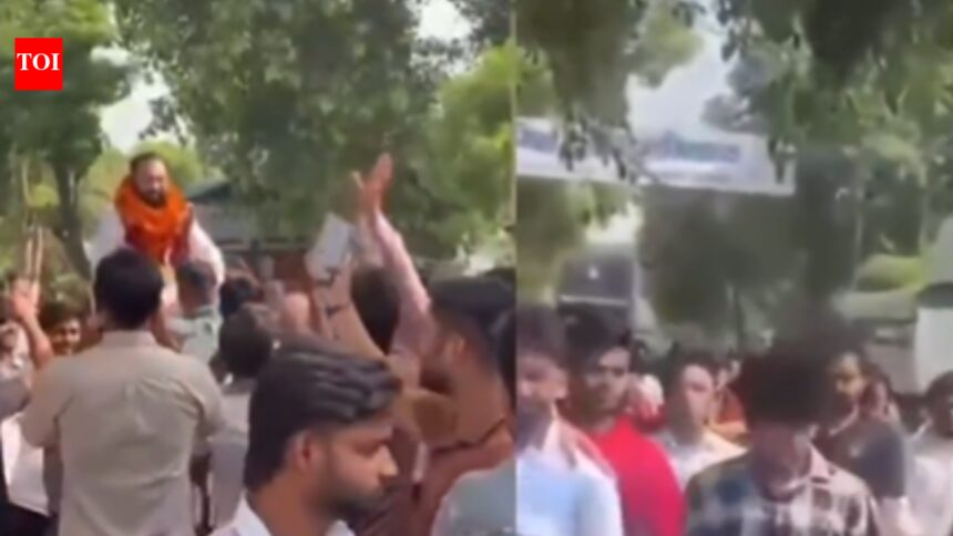 UP shocker: Roadshow, garlands, rousing welcome for rape accused after bail in Ghaziabad; Akhilesh Yadav slams BJP government